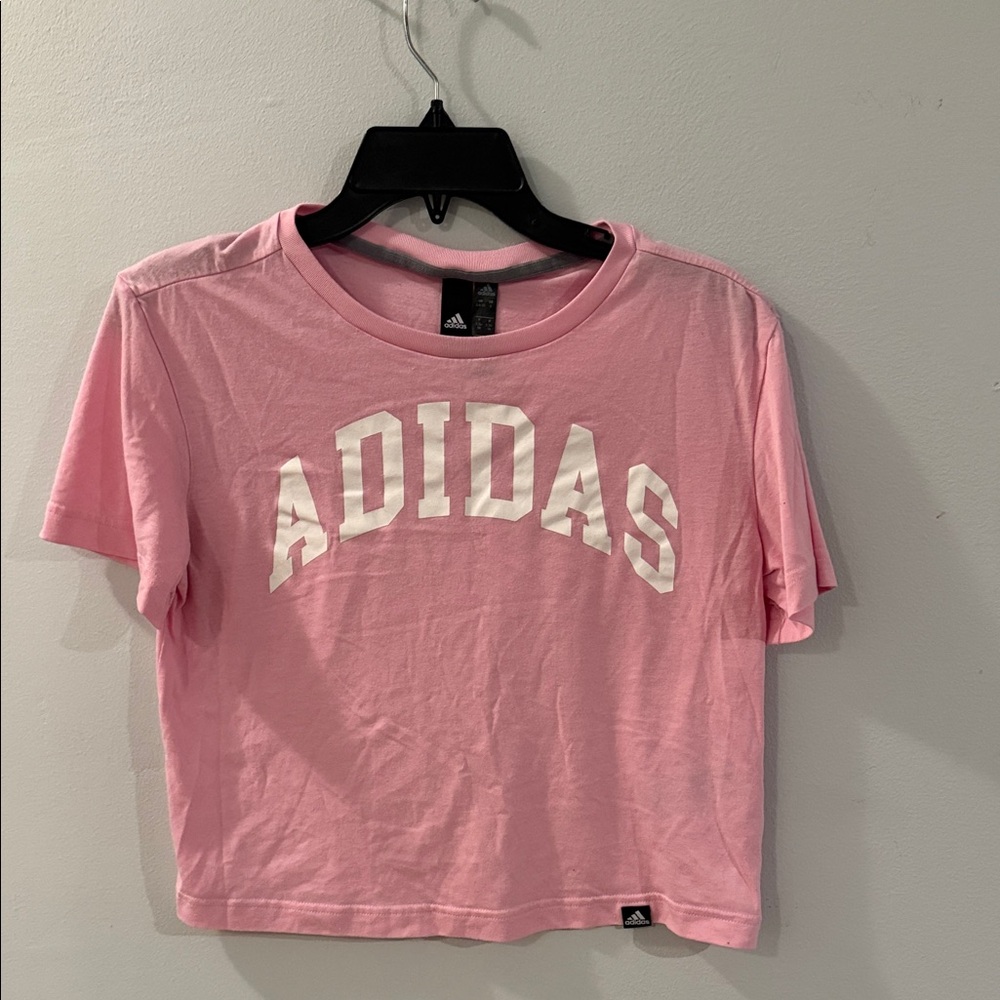 Adidas Pink Tee with White Logo